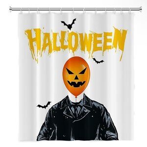 Halloween Skull Shower Curtain,Scary Skeleton Shower Curtain For Bathroom